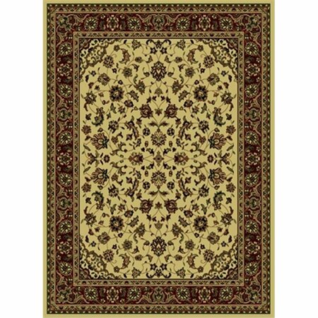 AURIC Castello Rectangular Ivory Traditional Italy Area Rug, 2 ft. 2 in. W x 7 ft. 7 in. H AU1613379